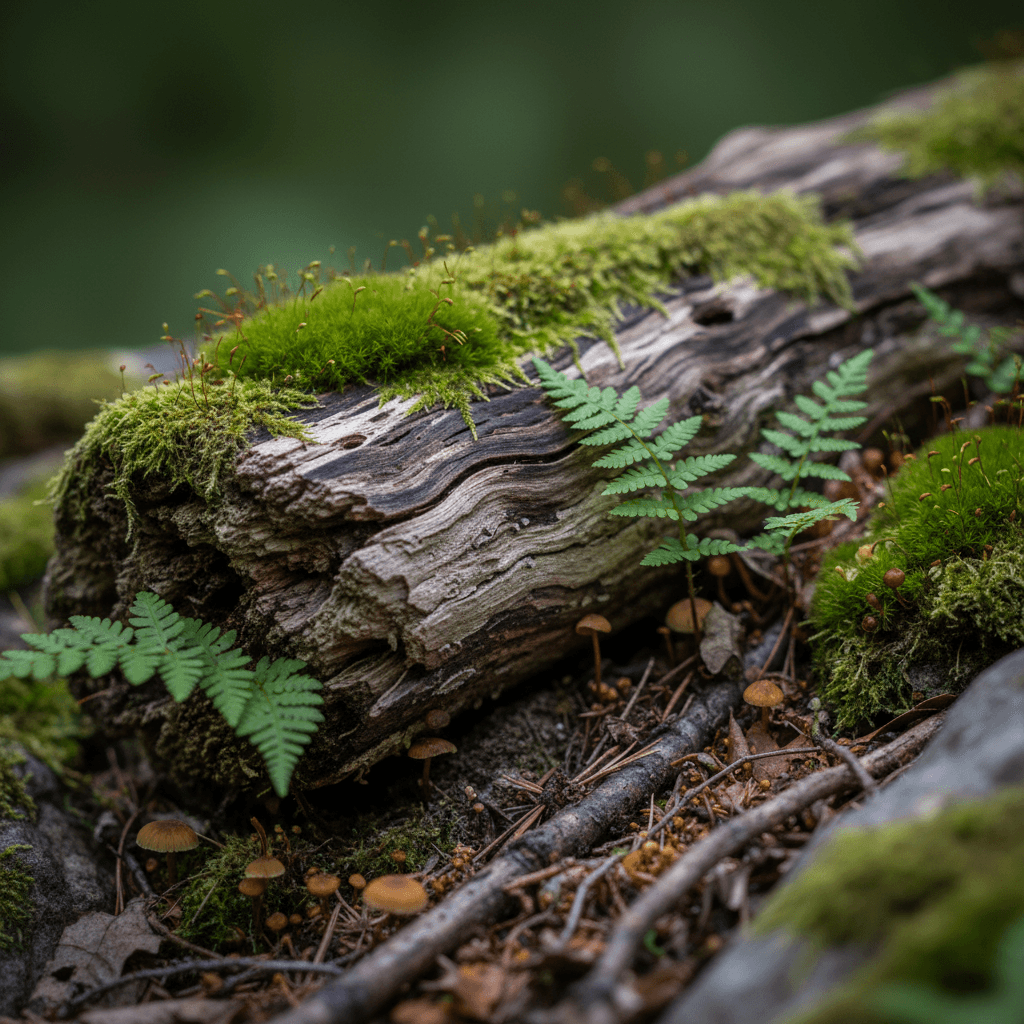 Forest detail: moss and woodland textures