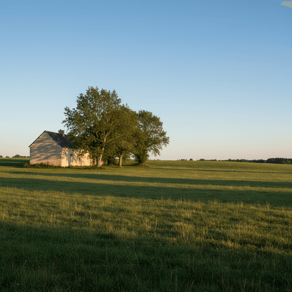 Rural French property with meadows and stone buildings