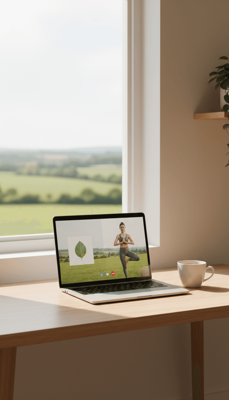 Person at a desk joining a live online session on a laptop