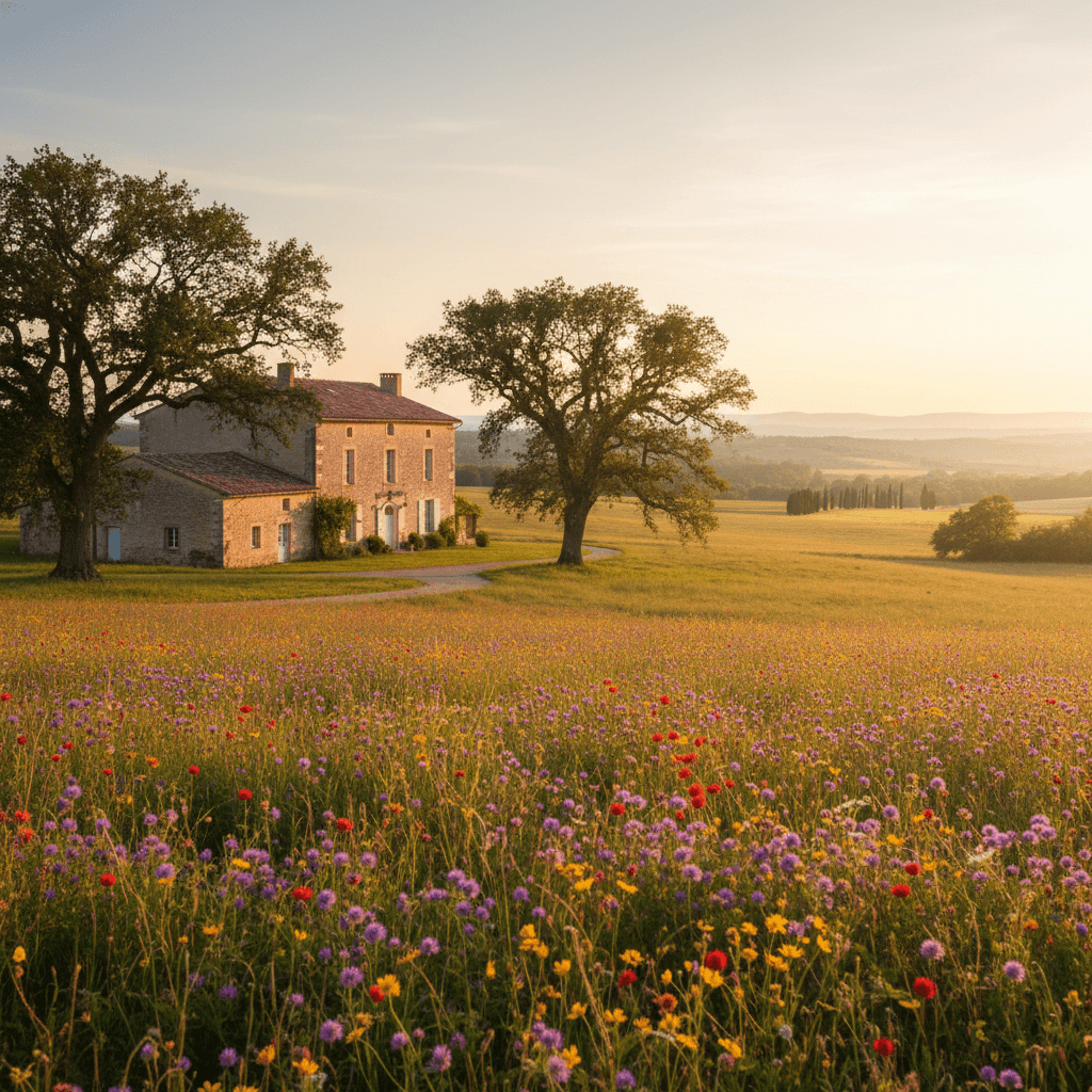 Domaine du Banaret property surrounded by French countryside