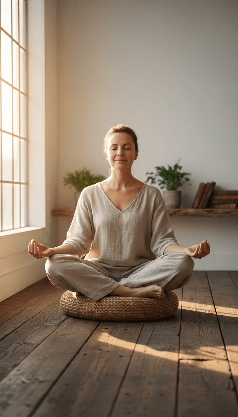 Person in a relaxed meditation posture