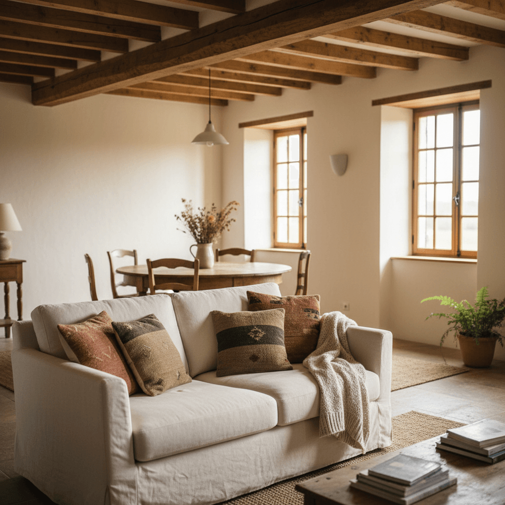 Gîte living room with comfortable seating